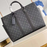 Louis Vuitton Unisex Sac Plat 24H Monogram Eclipse Coated Canvas Cowhide Leather Handbag