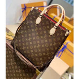Louis Vuitton Unisex Sac Plat MM Handbag Monogram Coated Canvas Textile Lining