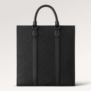 Louis Vuitton Unisex Sac Plat NV Black Embossed Taurillon Monogram Cowhide Leather Handbag