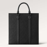 Louis Vuitton Unisex Sac Plat NV Black Embossed Taurillon Monogram Cowhide Leather Handbag