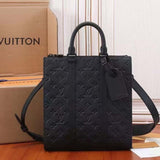 Louis Vuitton Unisex Sac Plat NV Black Embossed Taurillon Monogram Cowhide Leather Handbag