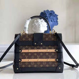 Louis Vuitton Unisex Trianon PM Handbag Monogram Coated Canvas Calfskin Leather Wood