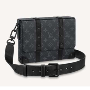 Louis Vuitton Unisex Trunk Messenger Monogram Eclipse Coated Canvas Handbag