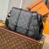 Louis Vuitton Unisex Trunk Messenger Monogram Eclipse Coated Canvas Handbag