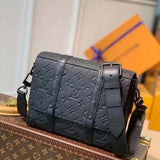 Louis Vuitton Unisex Trunk Messenger Taurillon Monogram Textile Cowhide Leather Handbag