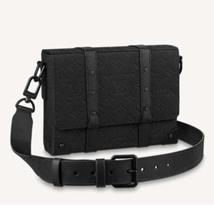 Louis Vuitton Unisex Trunk Messenger Taurillon Monogram Textile Cowhide Leather Handbag