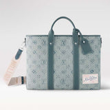 Louis Vuitton Unisex Weekend Tote NM Monogram Washed Coated Canvas Cowhide Leather