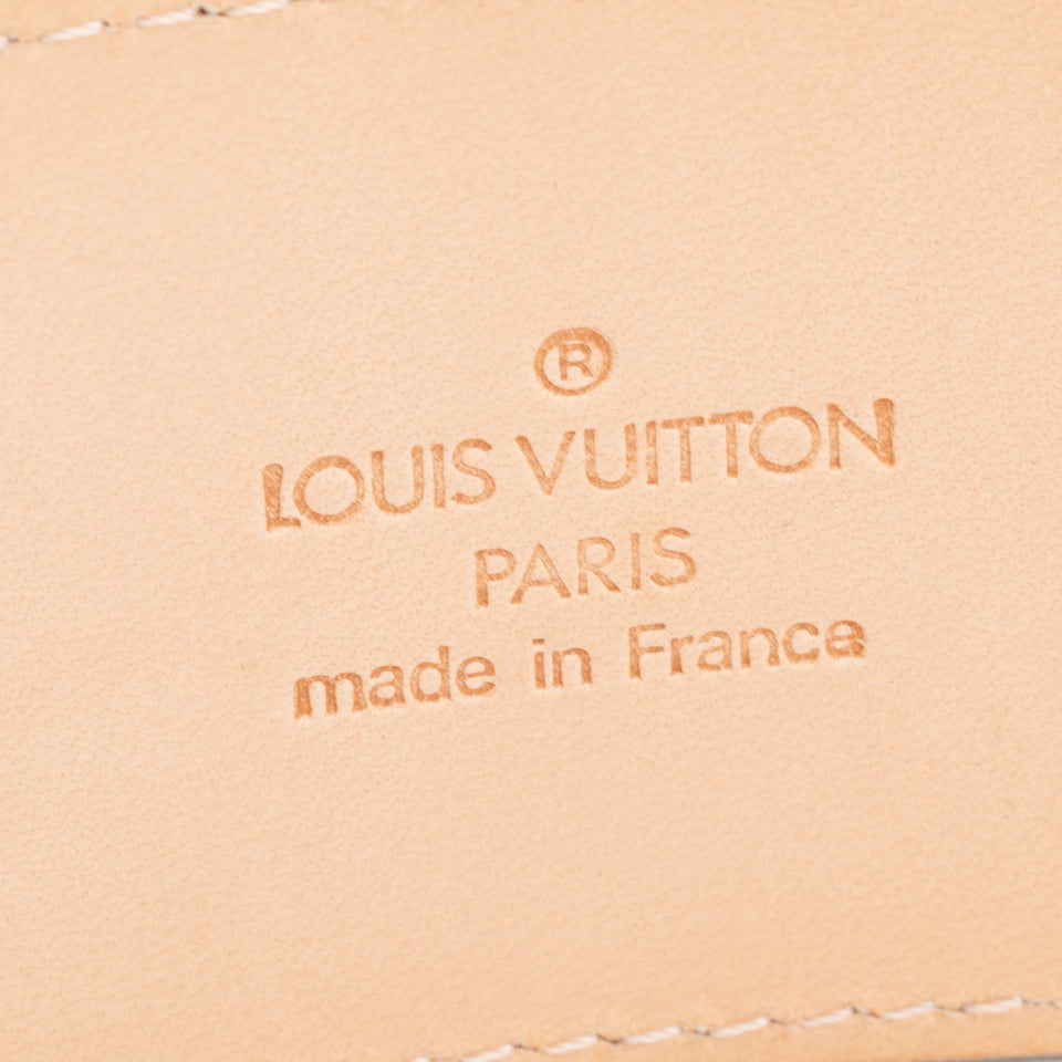 Louis Vuitton White Epi Leather And Resin Buckle Belt 90 36