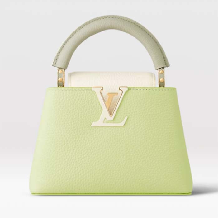 Louis Vuitton Women Capucines Mini Green Taurillon Cowhide Leather Gold-Color Hardware Handbag