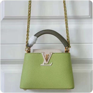 Louis Vuitton Women Capucines Mini Green Taurillon Cowhide Leather Gold-Color Hardware Handbag