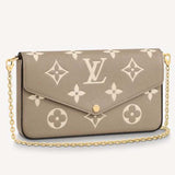 Louis Vuitton Women Félicie Pochette Grey Monogram Empreinte Embossed Supple Grained Cowhide Clutch
