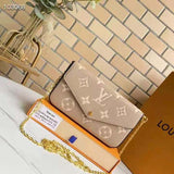 Louis Vuitton Women Félicie Pochette Grey Monogram Empreinte Embossed Supple Grained Cowhide Clutch