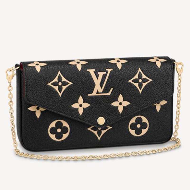 Louis Vuitton Women Félicie Pochette Monogram Empreinte Embossed Supple Grained Cowhide Leather Clutch