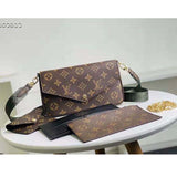 Louis Vuitton Women Félicie Strap & Go Félicie Pochette Khaki Green Monogram Coated Canvas Clutch