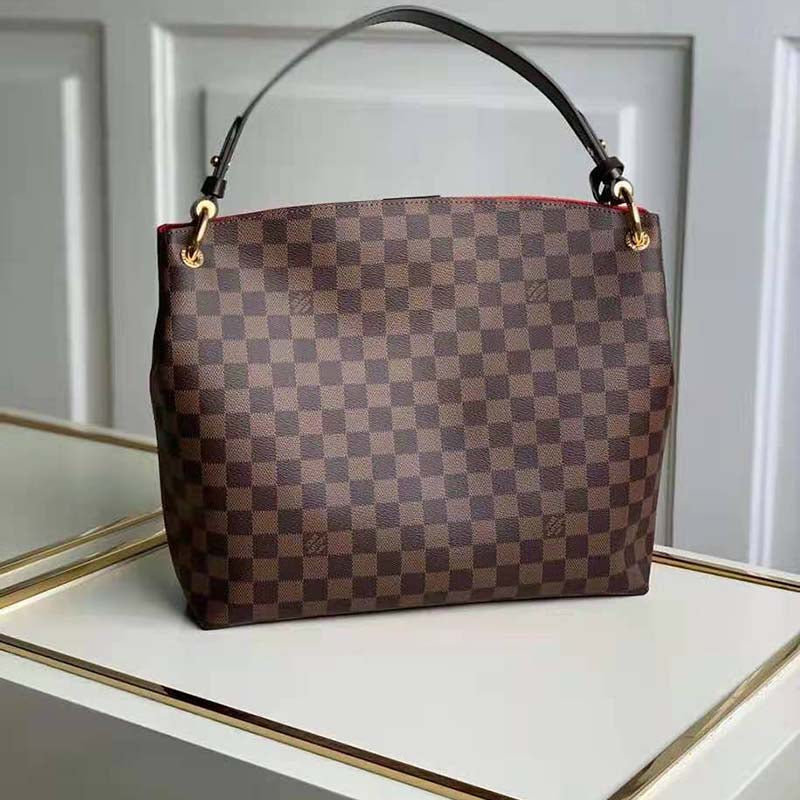Louis Vuitton Women Graceful PM Hobo Brown Damier Ebene Coated Canvas Shoulder Bag