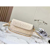 Louis Vuitton Women LV Wallet On Chain Ivy Cream Monogram Embossed Supple Grained Cowhide Leather Crossbody