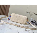 Louis Vuitton Women LV Wallet On Chain Ivy Cream Monogram Embossed Supple Grained Cowhide Leather Crossbody