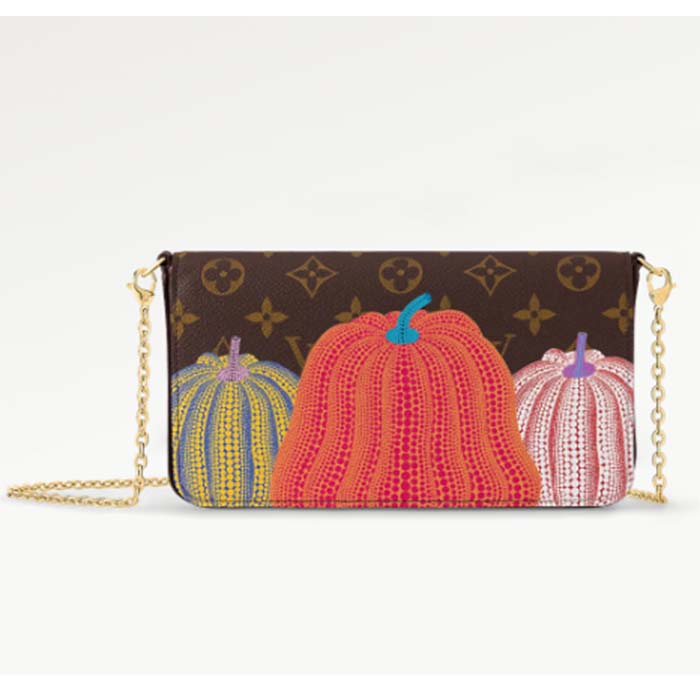 Louis Vuitton Women LV x YK Félicie Pochette Monogram Coated Canvas Pumpkin Print Clutch