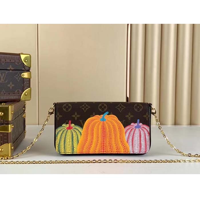 Louis Vuitton Women LV x YK Félicie Pochette Monogram Coated Canvas Pumpkin Print Clutch