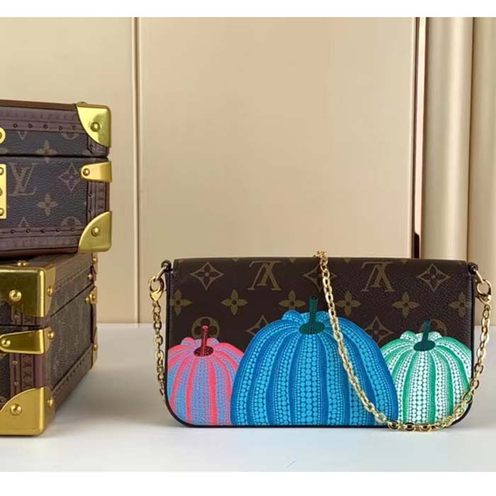 Louis Vuitton Women LV x YK Félicie Pochette Monogram Coated Canvas Pumpkin Print Clutch