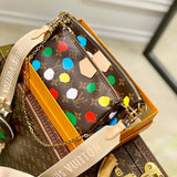 Louis Vuitton Women LV x YK Multi Pochette Accessoires Monogram Coated Canvas 3D Painted Dots Clutch