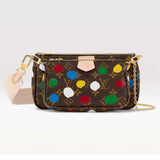 Louis Vuitton Women LV x YK Multi Pochette Accessoires Monogram Coated Canvas 3D Painted Dots Clutch