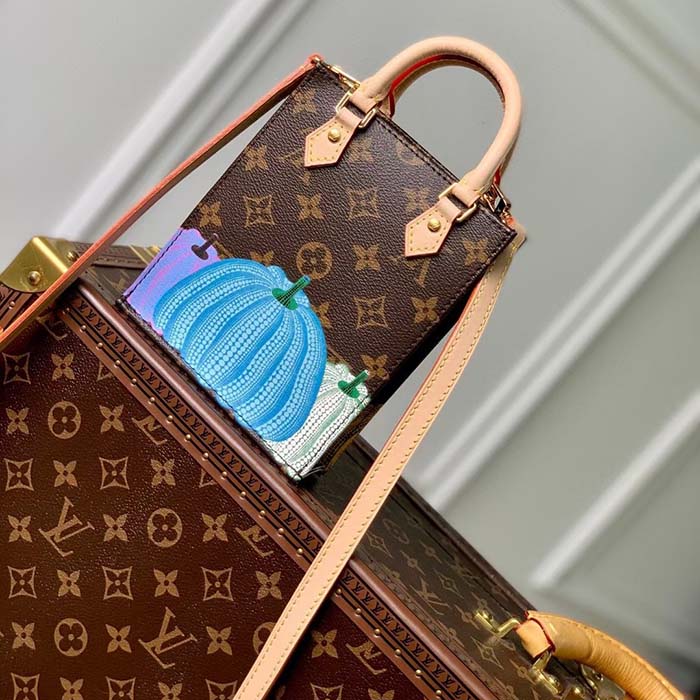 Louis Vuitton Women LV x YK Petit Sac Plat Monogram Coated Canvas Pumpkin Print Handbag