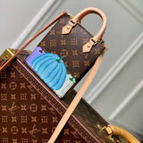 Louis Vuitton Women LV x YK Petit Sac Plat Monogram Coated Canvas Pumpkin Print Handbag