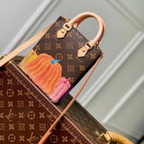 Louis Vuitton Women LV x YK Petit Sac Plat Monogram Coated Canvas Pumpkin Print Handbag