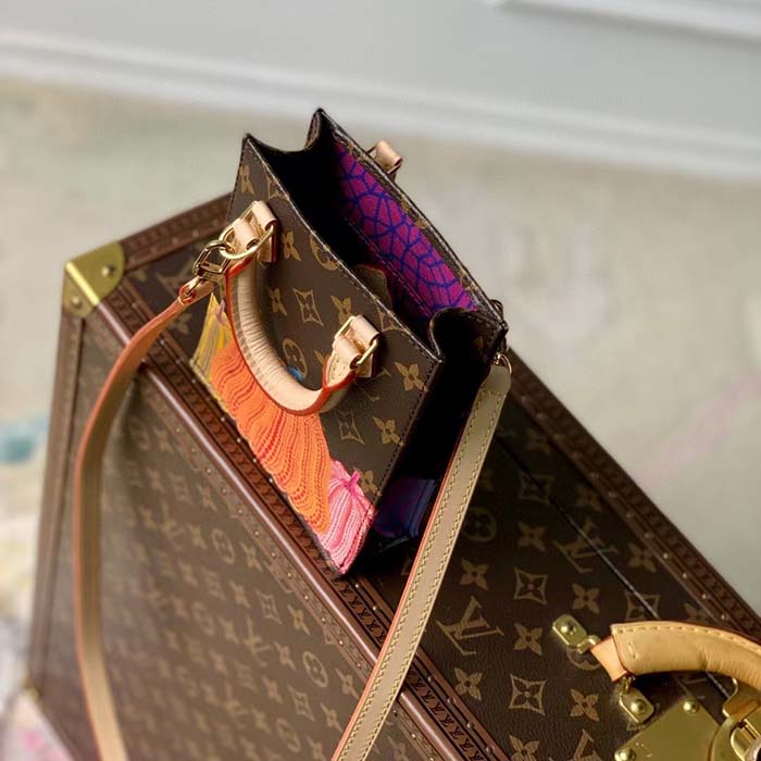 Louis Vuitton Women LV x YK Petit Sac Plat Monogram Coated Canvas Pumpkin Print Handbag