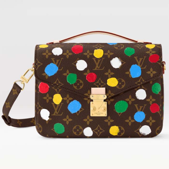 Louis Vuitton Women LV x YK Pochette Métis Monogram Coated Canvas 3D Painted Dots Clutch