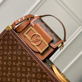 Louis Vuitton Women Mini Dauphine Lock XL Monogram Coated Canvas Cowhide Leather Handbag