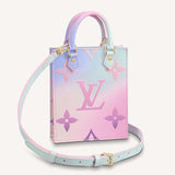 Louis Vuitton Women Petit Sac Plat Sunrise Pastel Monogram Coated Canvas Cowhide Handbag