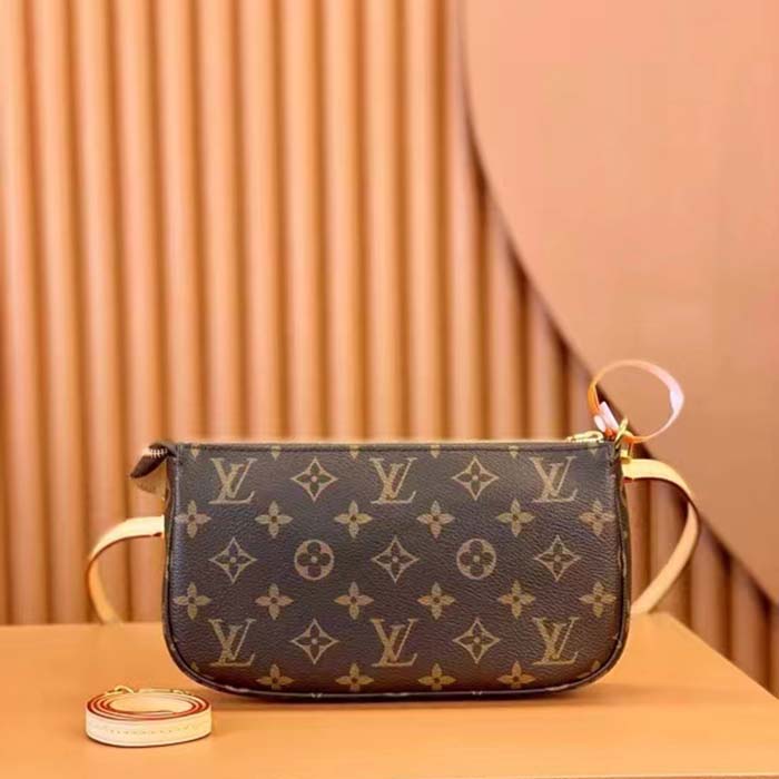 Louis Vuitton Women Pochette Accessoires Natural Cowhide Leather Trimmings Zipper Closure Clutch