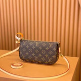 Louis Vuitton Women Pochette Accessoires Natural Cowhide Leather Trimmings Zipper Closure Clutch