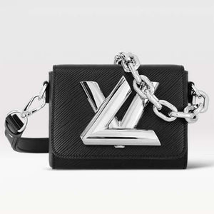 Louis Vuitton Women Twist Lock XL Black Epi Cowhide Leather Microfiber Lining Handbag