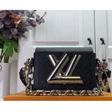 Louis Vuitton Women Twist Lock XL Black Epi Cowhide Leather Microfiber Lining Handbag