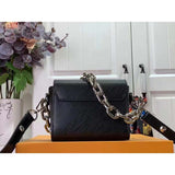 Louis Vuitton Women Twist Lock XL Black Epi Cowhide Leather Microfiber Lining Handbag