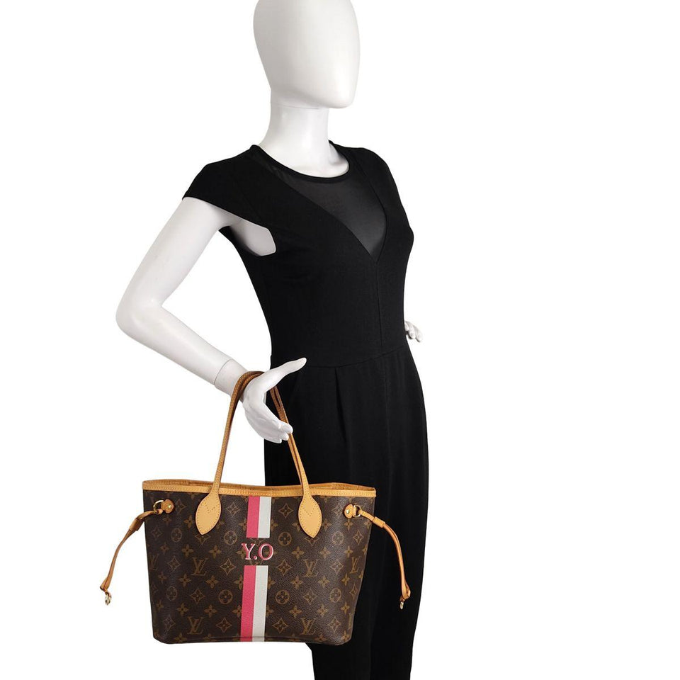 Louis Vuitton handbag Neverfull PM monogram with initials