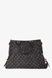 Louis Vuitton 2007 Black Denim Monogram Neo Cabby MM Tote