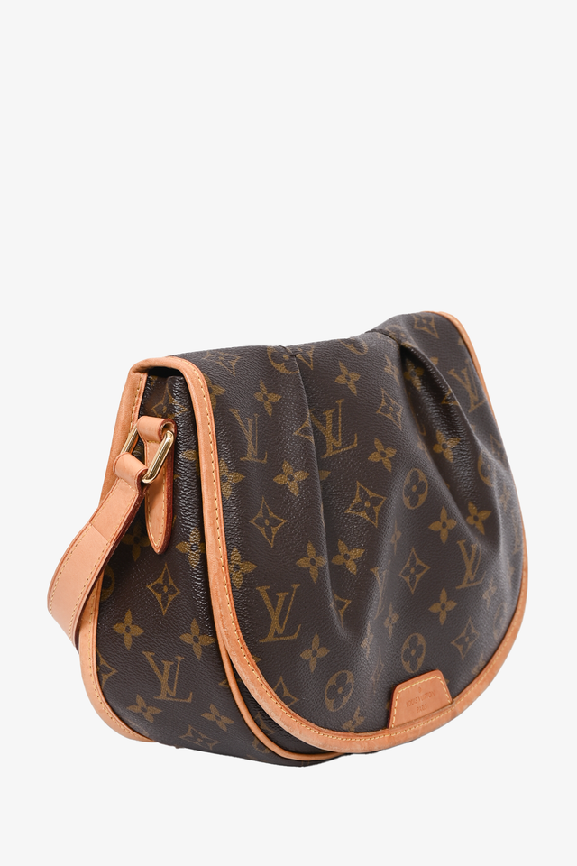 Louis Vuitton 2011 Monogram Leather Trimmed Menilmontant PM Crossbody Bag
