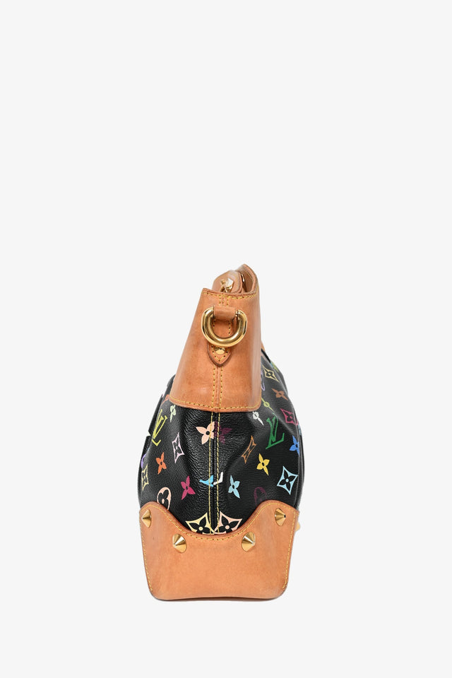Louis Vuitton 2012 Black Monogram Multicolore 'Judy' MM Top Handle Bag with Strap