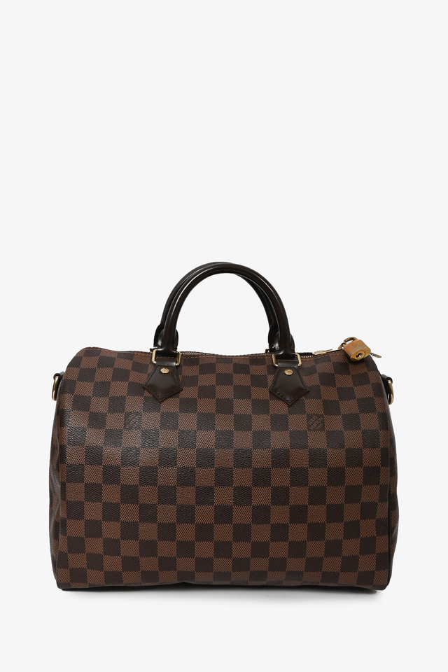 Louis Vuitton 2014 Damier Ebene Speedy Bandouliere 30 with Strap
