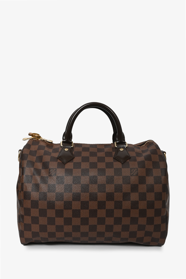 Louis Vuitton 2014 Damier Ebene Speedy Bandouliere 30 with Strap