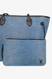 Louis Vuitton 2016 Blue/Black Epi Neverfull MM Tote With Pouch