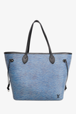 Louis Vuitton 2016 Blue/Black Epi Neverfull MM Tote With Pouch