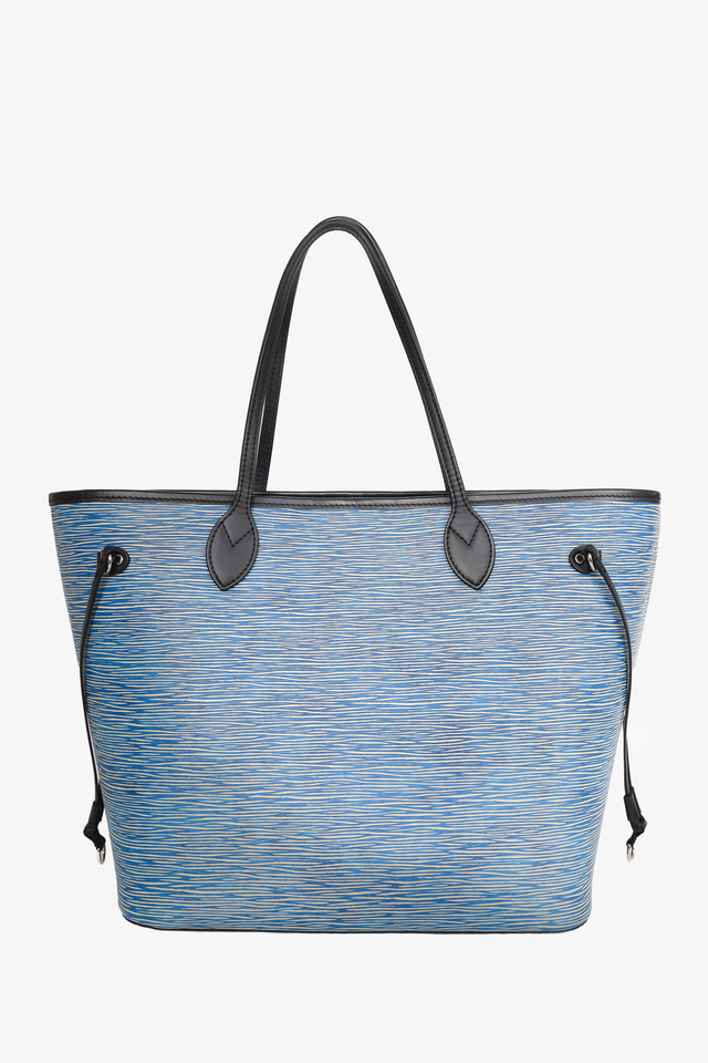 Louis Vuitton 2016 Blue/Black Epi Neverfull MM Tote With Pouch
