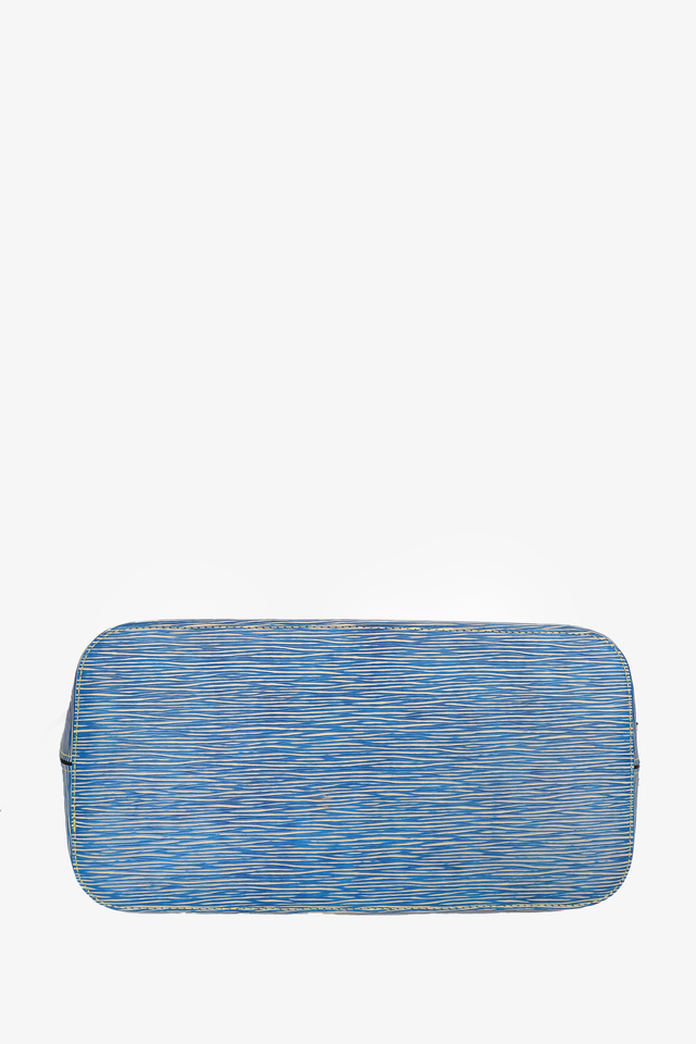 Louis Vuitton 2016 Blue/Black Epi Neverfull MM Tote With Pouch