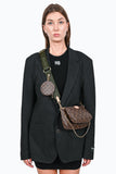 Louis Vuitton 2020 Brown Leather Monogram Multi Pouch Pochette Crossbody w/ Green Strap