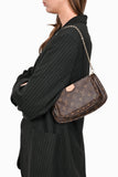 Louis Vuitton 2020 Brown Leather Monogram Multi Pouch Pochette Crossbody w/ Green Strap